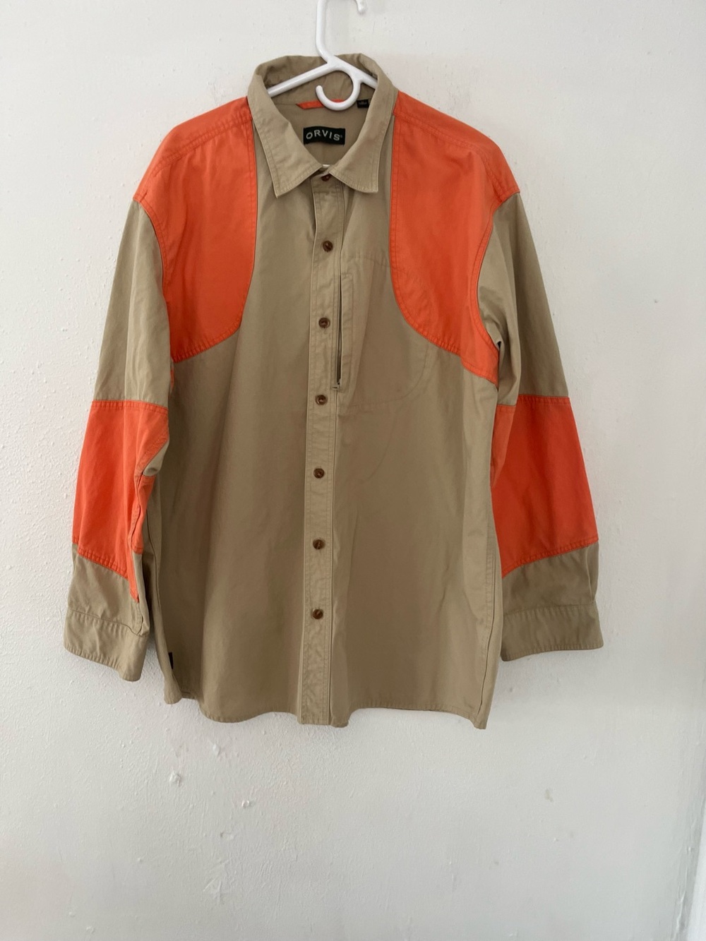 Orvis Khaki with Orange Panel Lightweight Field Shirt Jacket